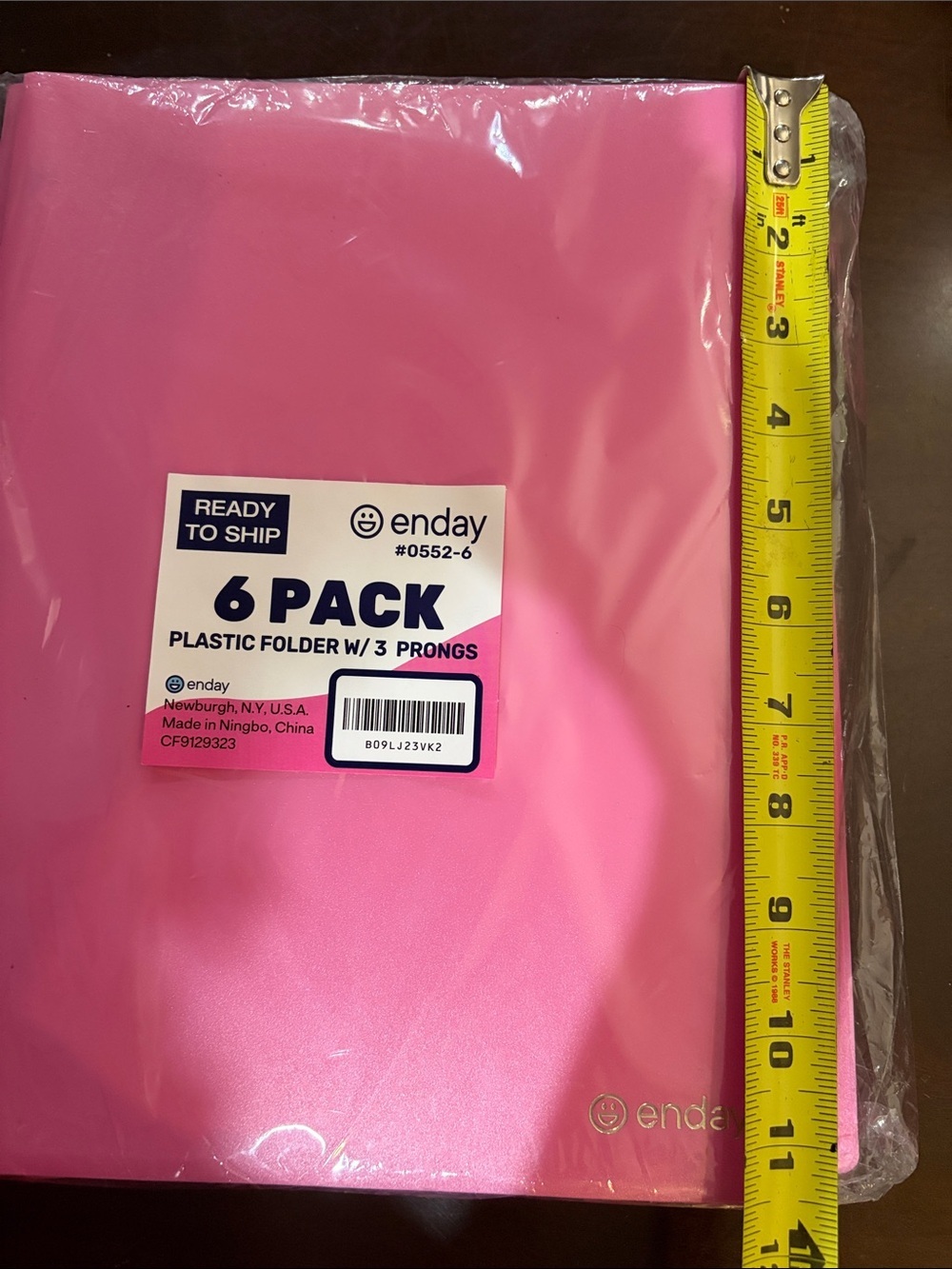 Pink 6-Pack Plastic Folders with 3 Prongs - Picture 4 of 7